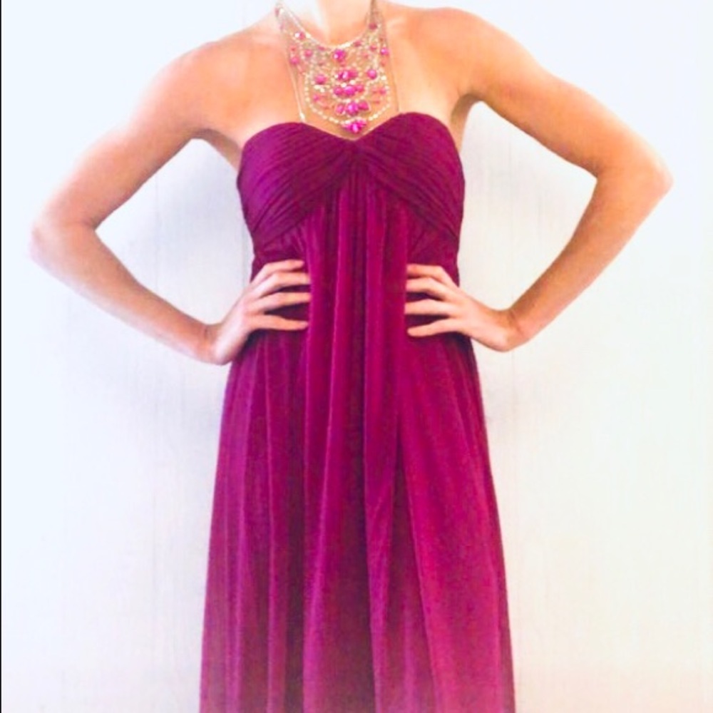 Adrianna Papell magenta gown